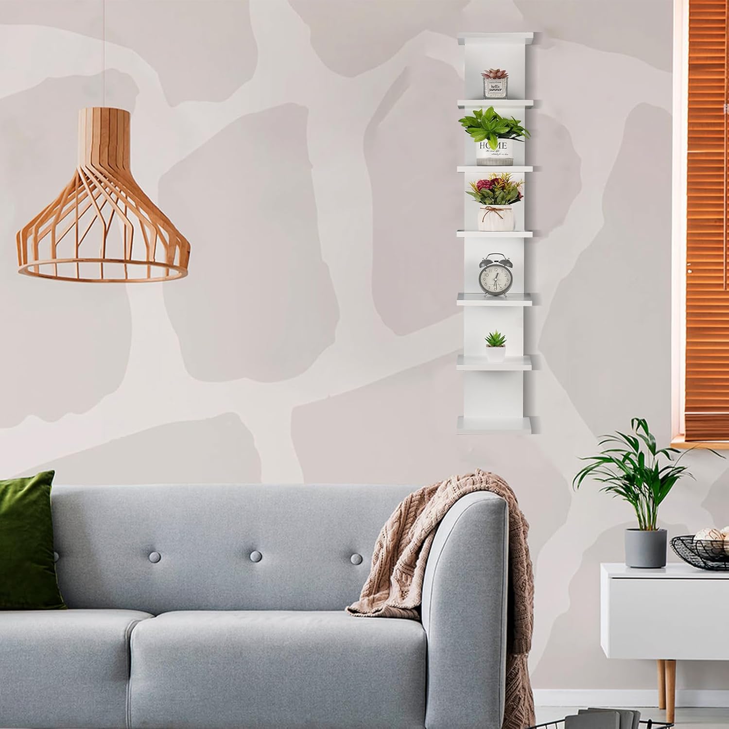 2 Pack 7 Tier Wall Shelf Unit - Floating Display Storage Shelves for Home Decor