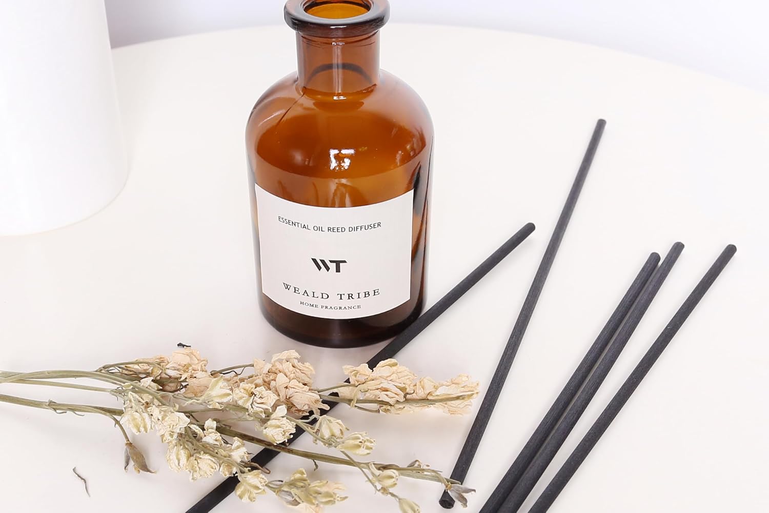 WEALD TRIBE Reed Diffuser Set for Bathroom Shelf Decor