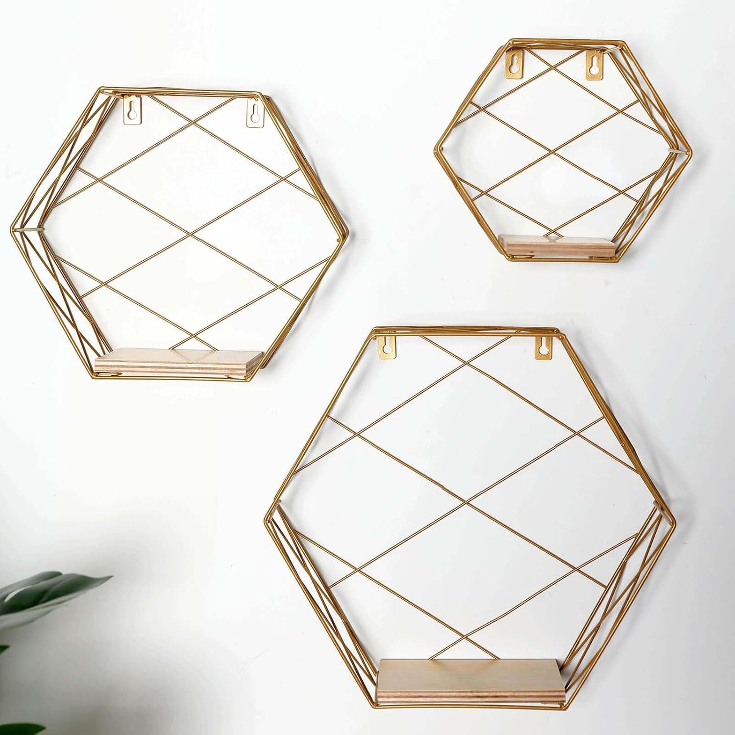 Efavormart 3 Pack Hexagonal Floating Shelves - 9 12 4 Inches