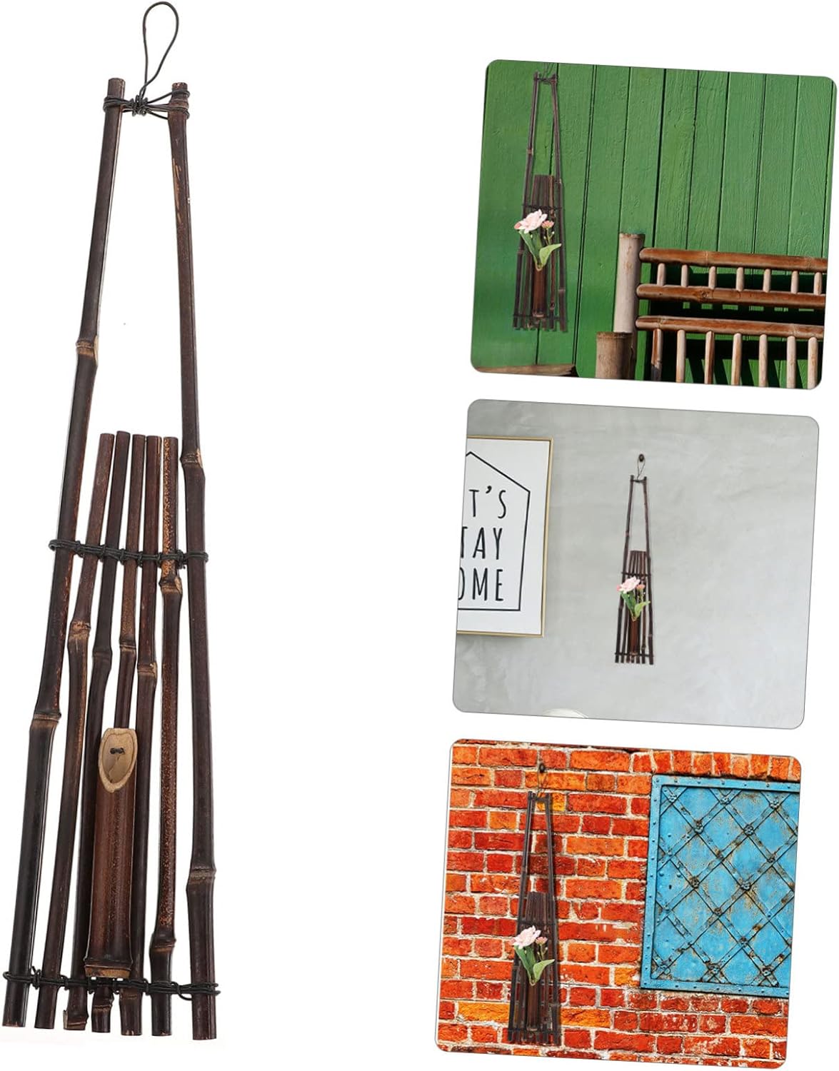 Zerodeko Vintage Bamboo Flower Vase for Wall and Home Decor