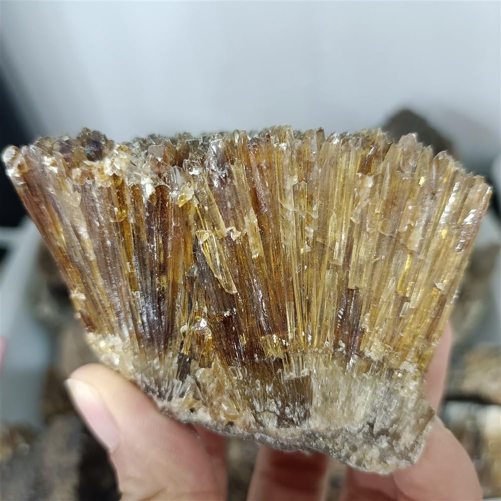 KatLin Natural Amber Calcite Cluster Energy Decoration Stone