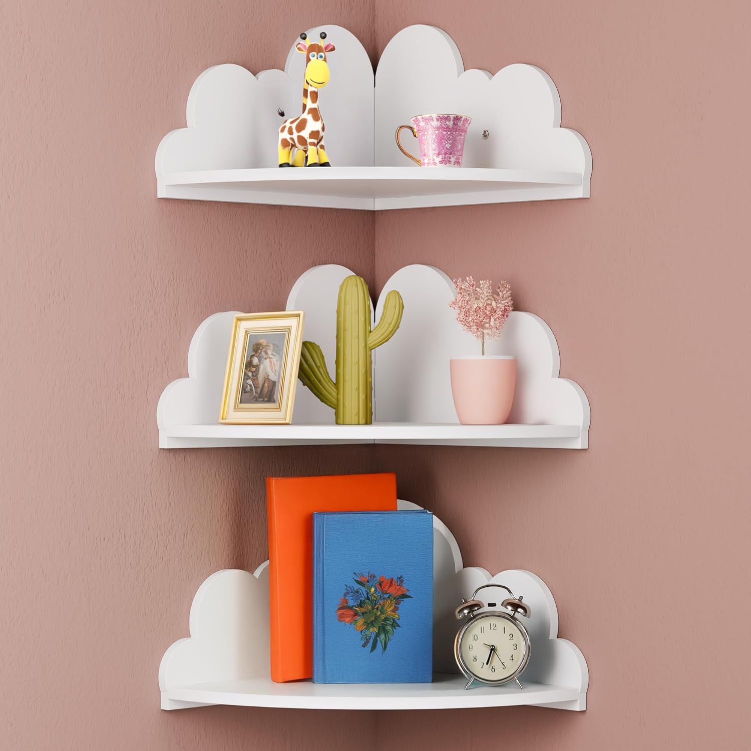 Cloud Floating Corner Shelves Set of 3 for Nursery