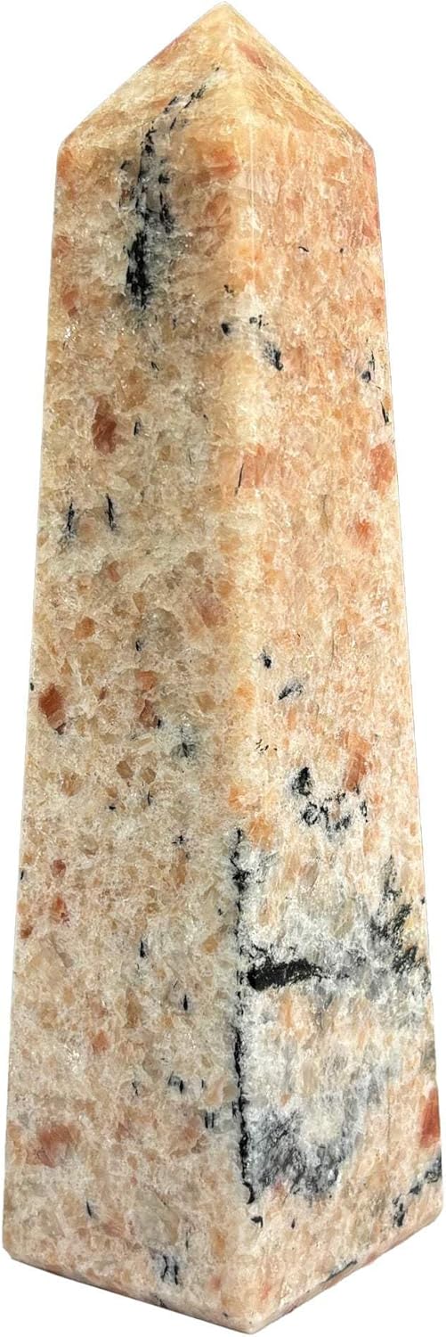 Natural Sunstone Crystal Obelisk Tower Point