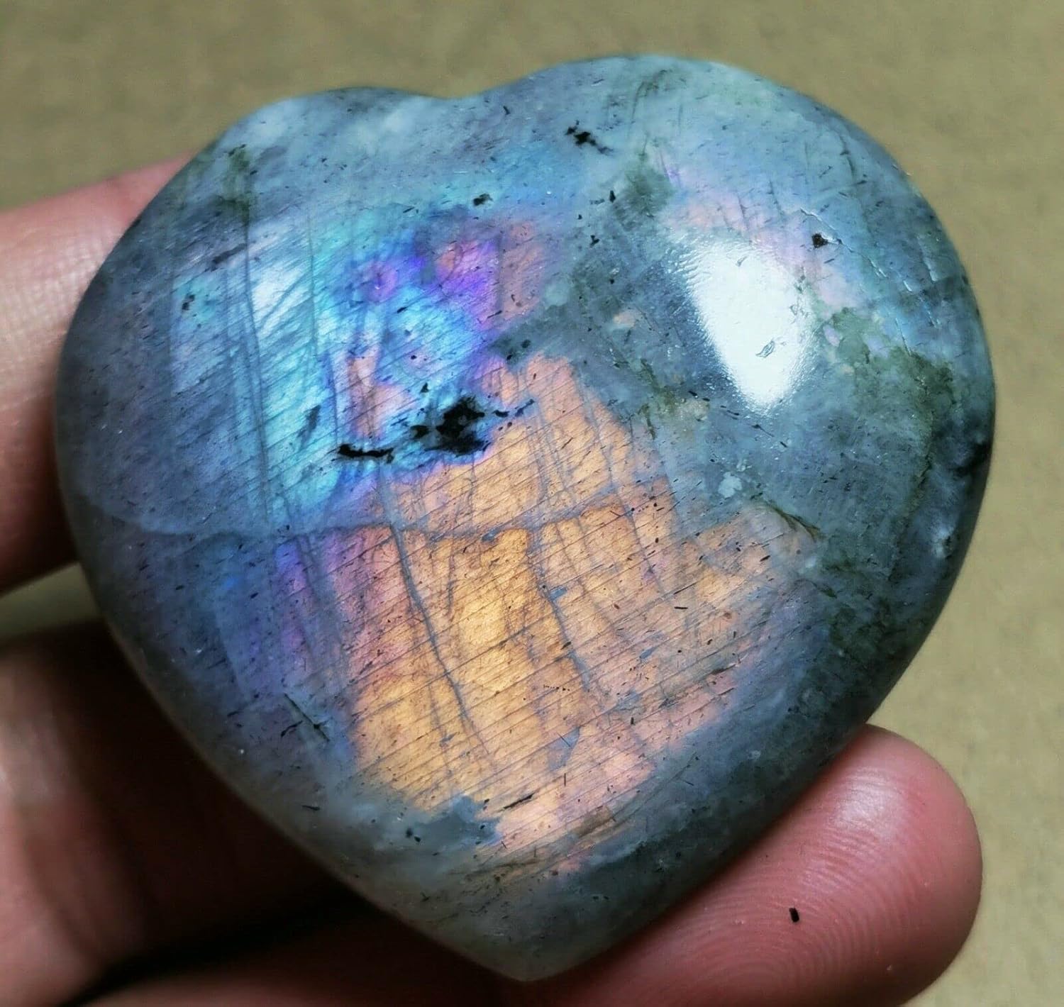 Rainbow Purple Flash Labradorite Reiki Healing Stone