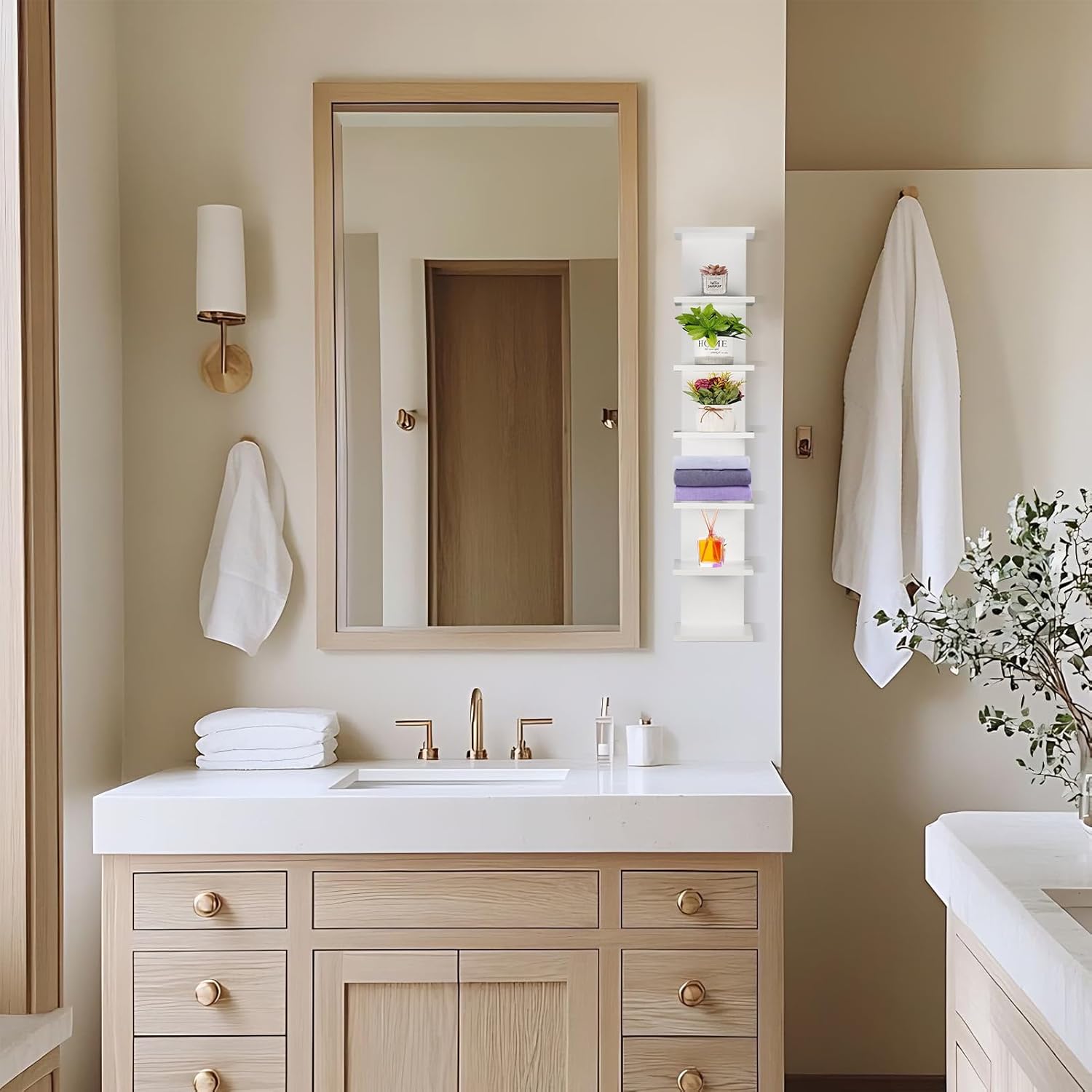 7 Tier Wall Shelf Unit - Compact Display Floating Shelves for Bedrooms and Living Rooms