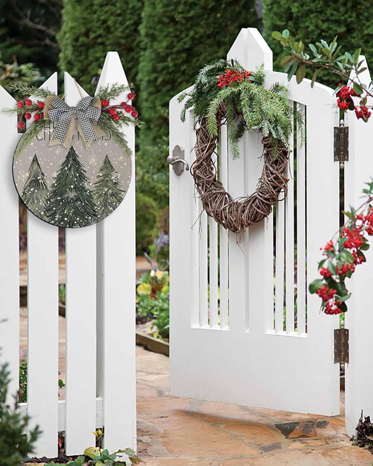 LooPoP Christmas Wreath Welcome Sign Door Decor
