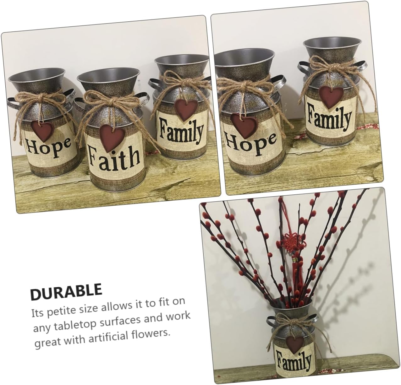 Balacoo Iron Flower Pot Handle Rustic Vintage Vase