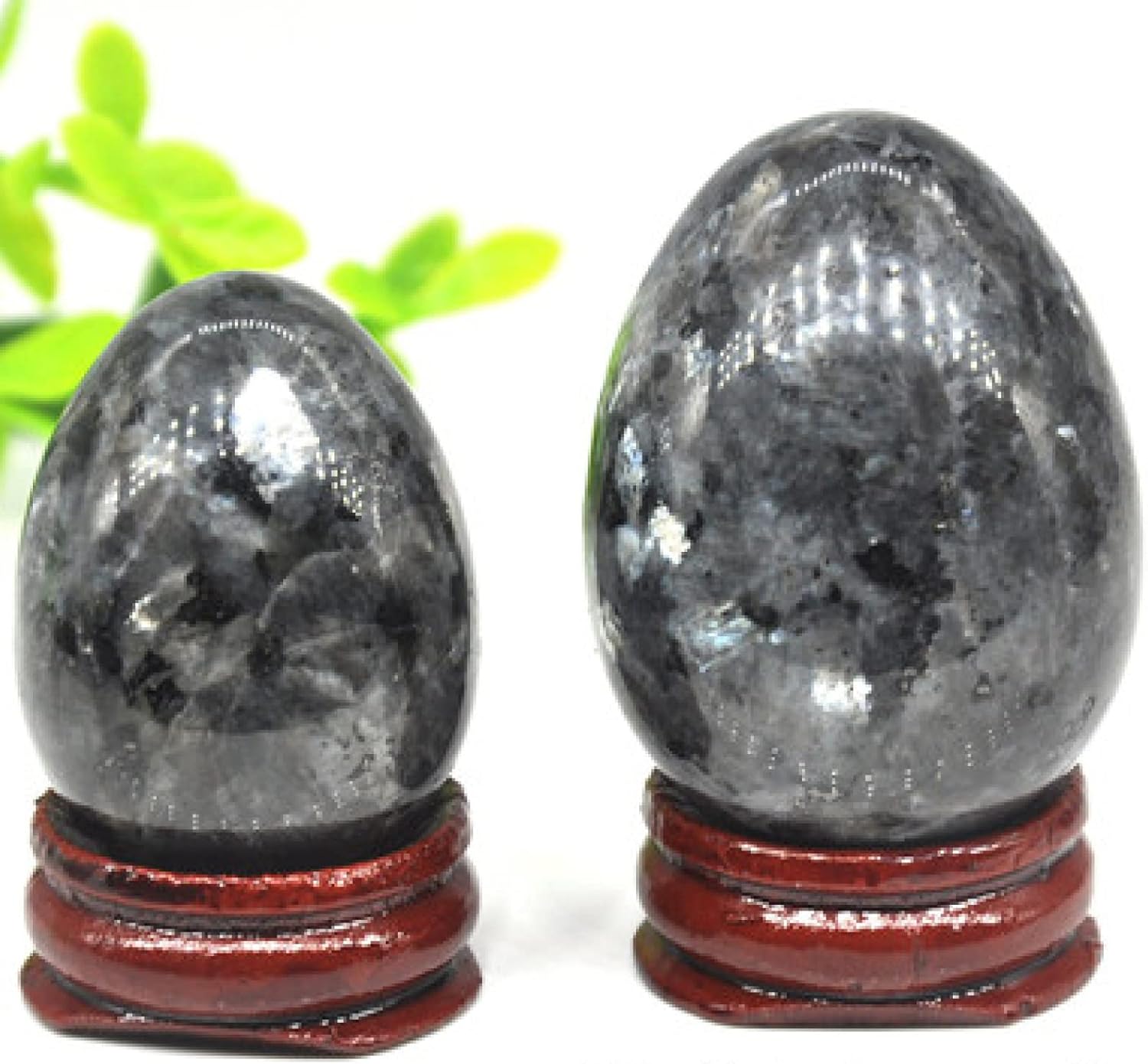 YEAHSO Pink Rhodonite Crystal Stone Egg Shape Decor