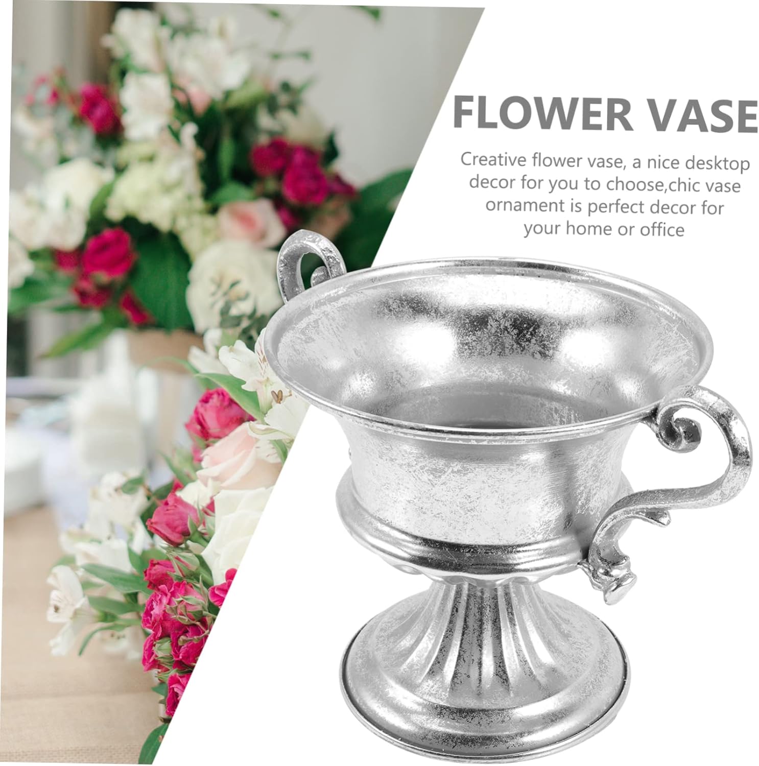 SUPVOX Vintage Iron Flower Vase for Home Decor