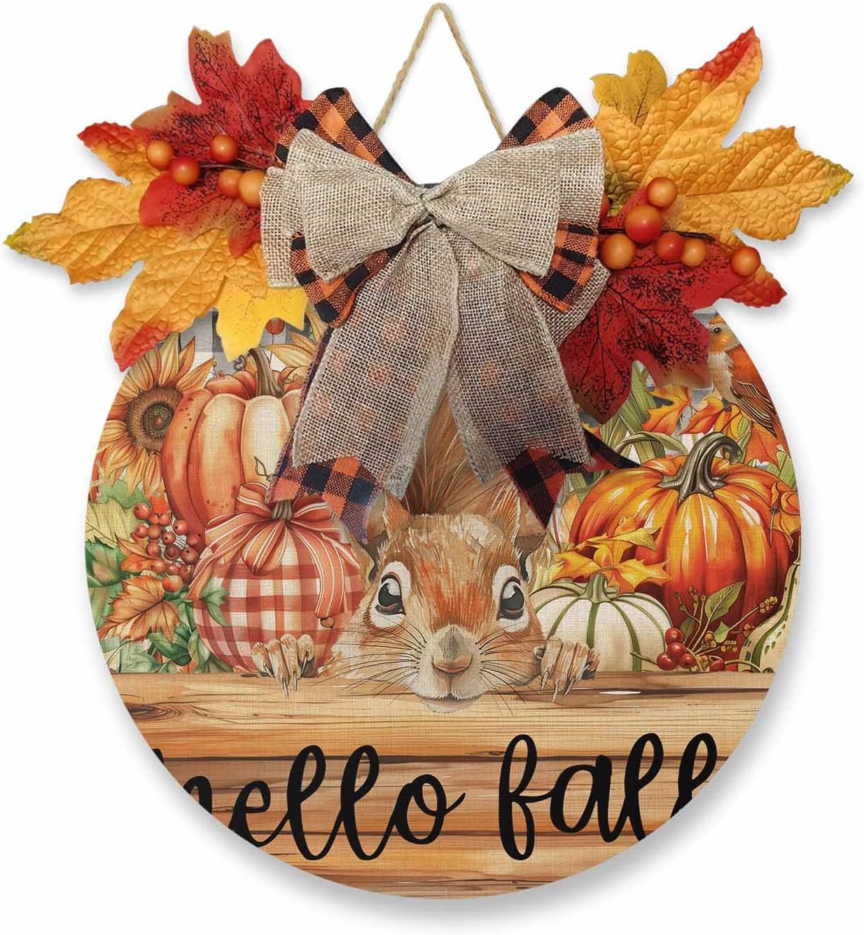 Welcome Sign Fall Thanksgiving Wreath Decorations