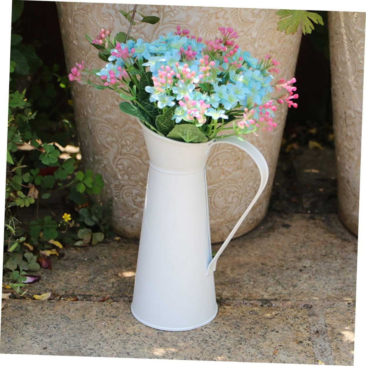 2pcs Galvanized Iron Flower Vase Set for Home and Office Decor