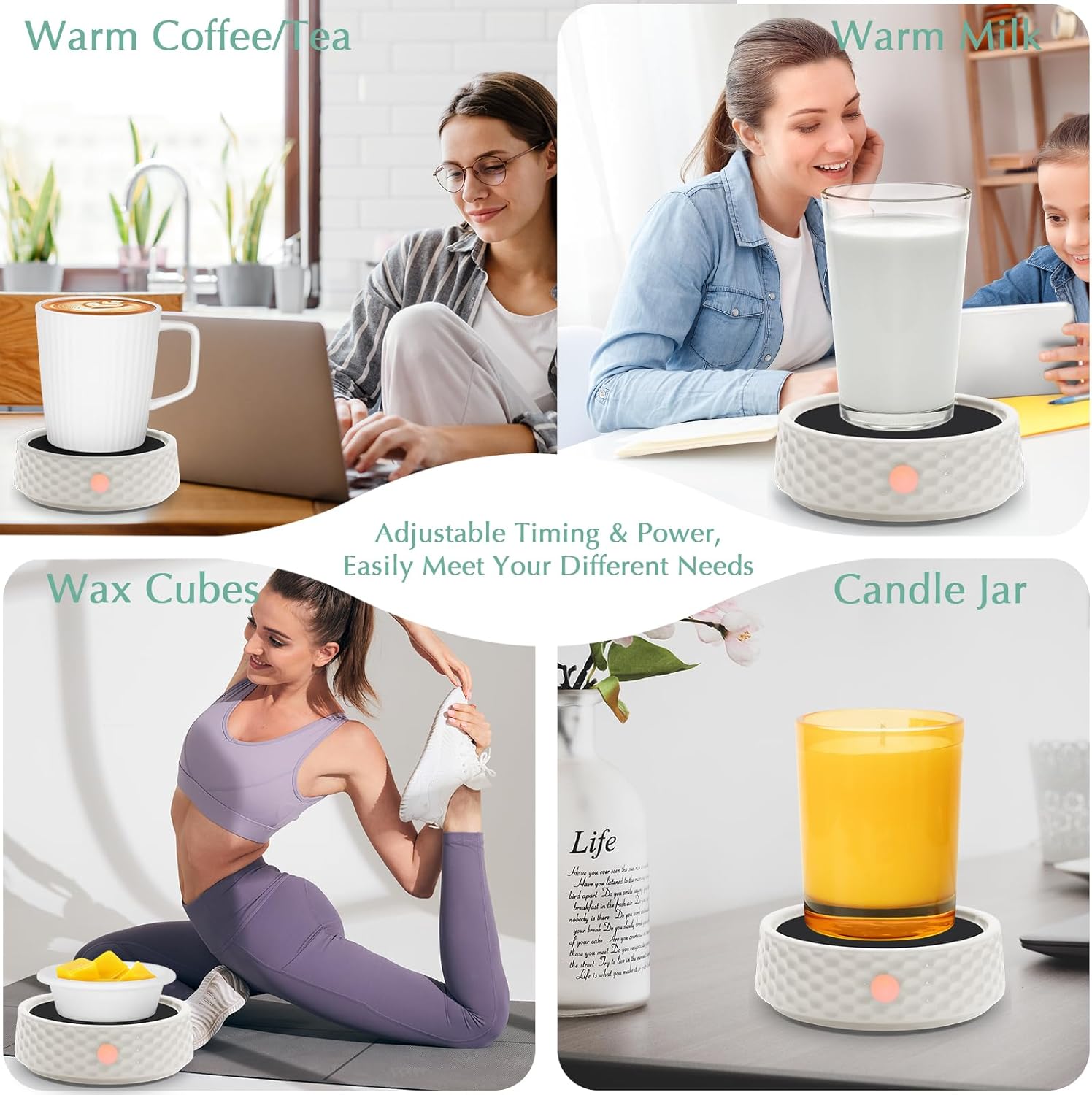 Electric Candle Warmer Plate with Timer and Adjustable Power