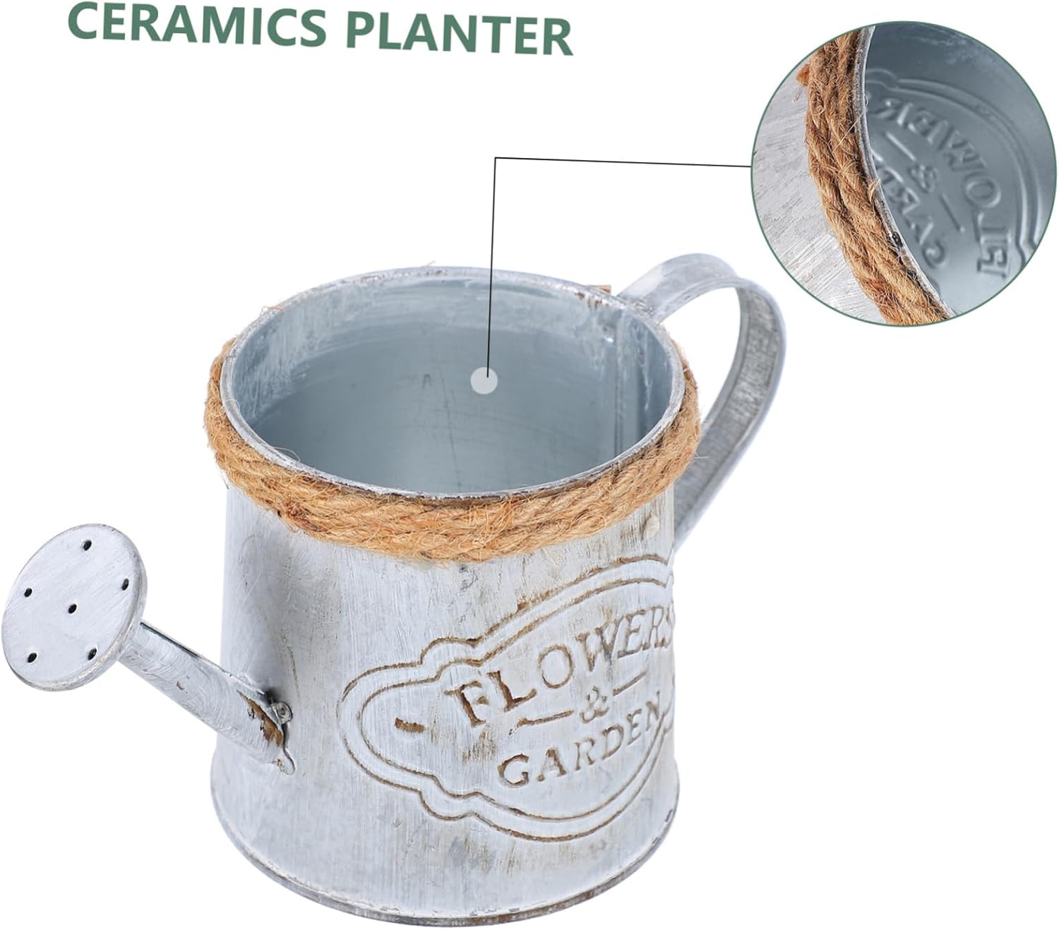 SUPVOX 2pcs Antique Iron Flowerpot Rope Dried Flower Decor Vintage Style Vase