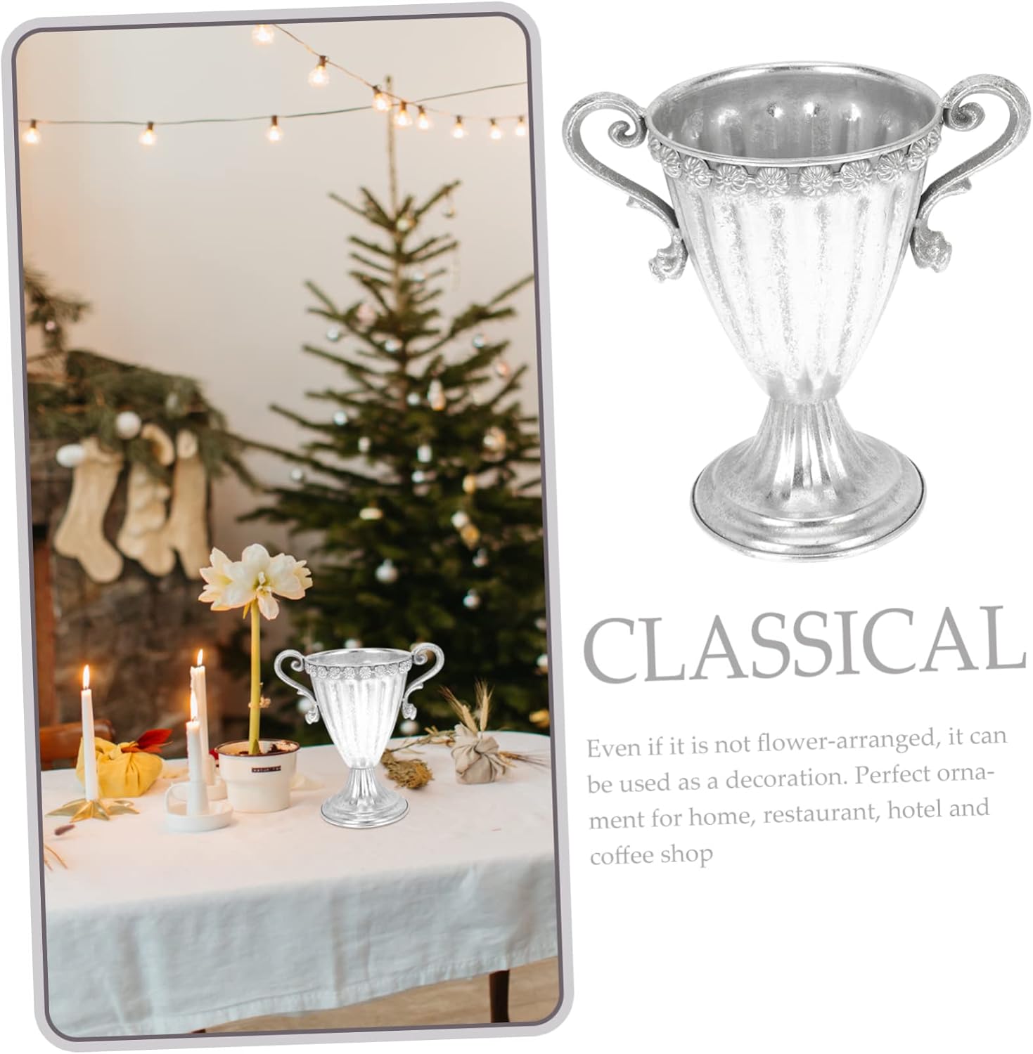 SUPVOX Vintage Decorative Iron Vase for Home Table Centerpieces