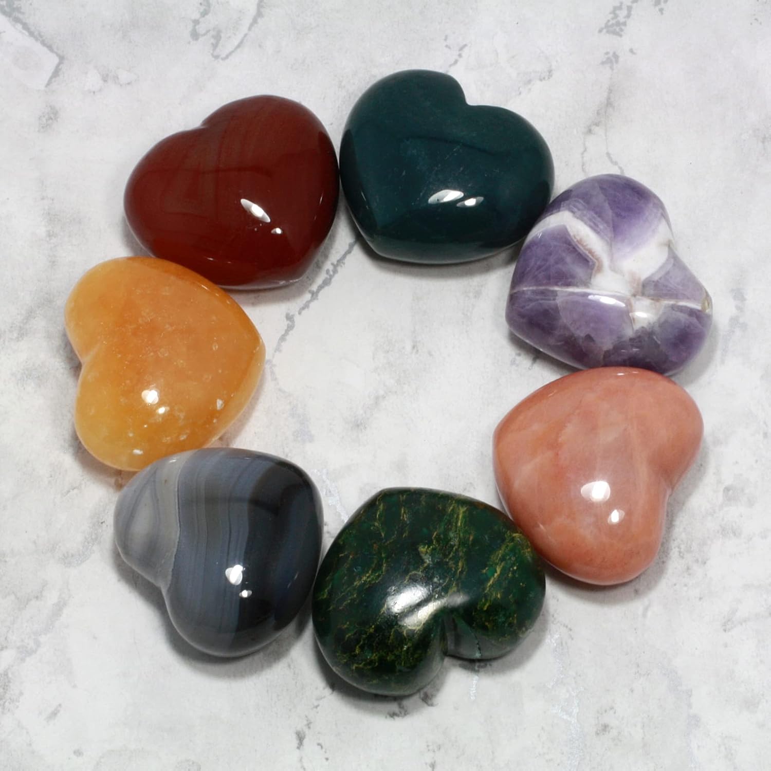 Green Onyx Crystal Heart 45mm Decor Stone