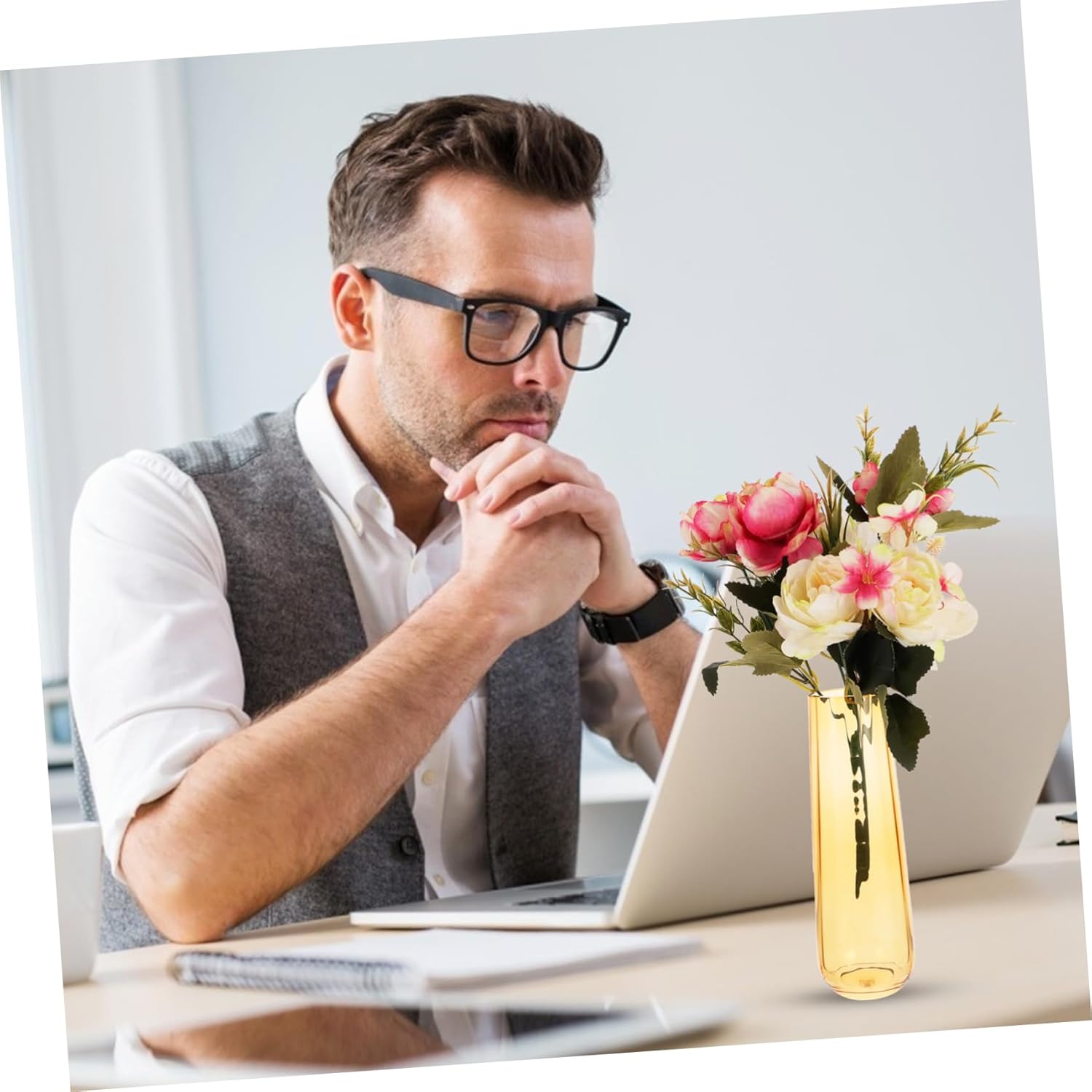 Modern Dried Flower Container Glass Vase for Home Decor