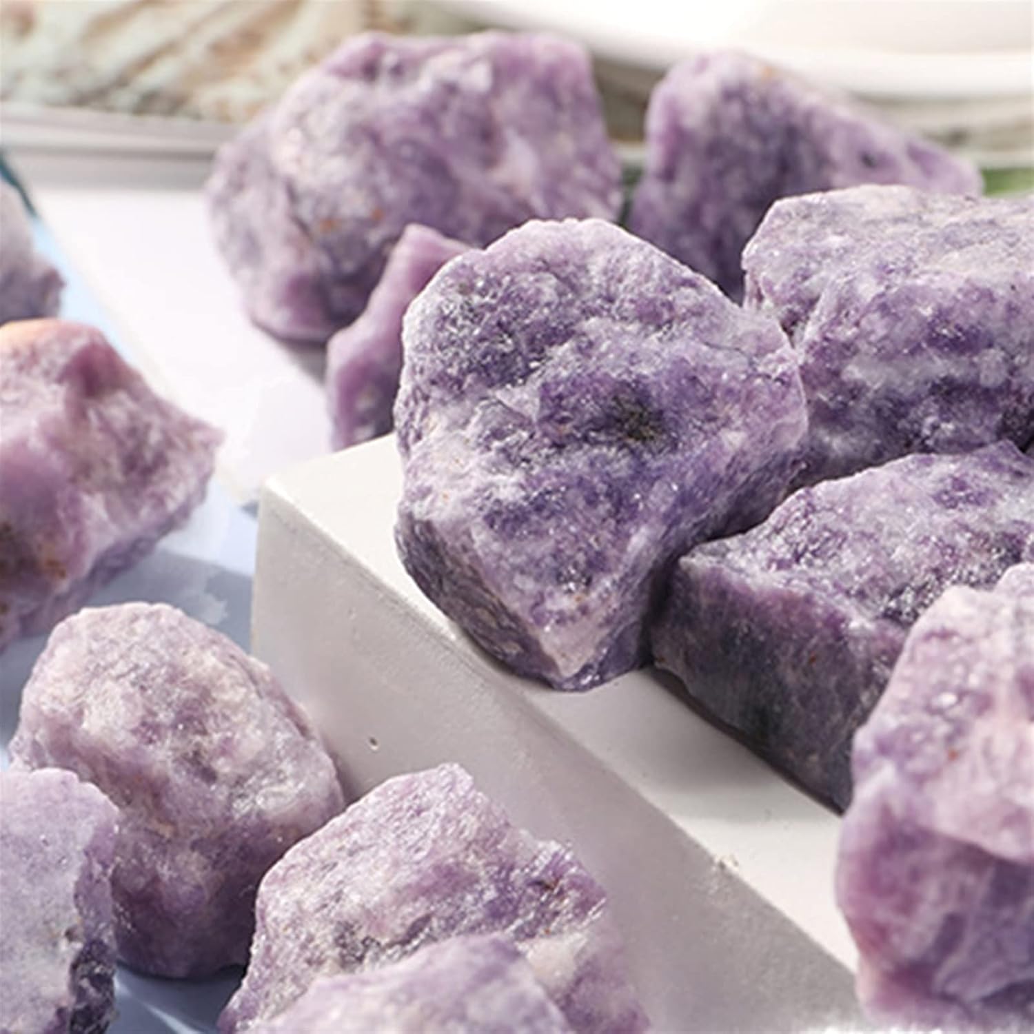 Natural Purple Lepidolite Rough Stone Reiki Healing Specimen Home Decor