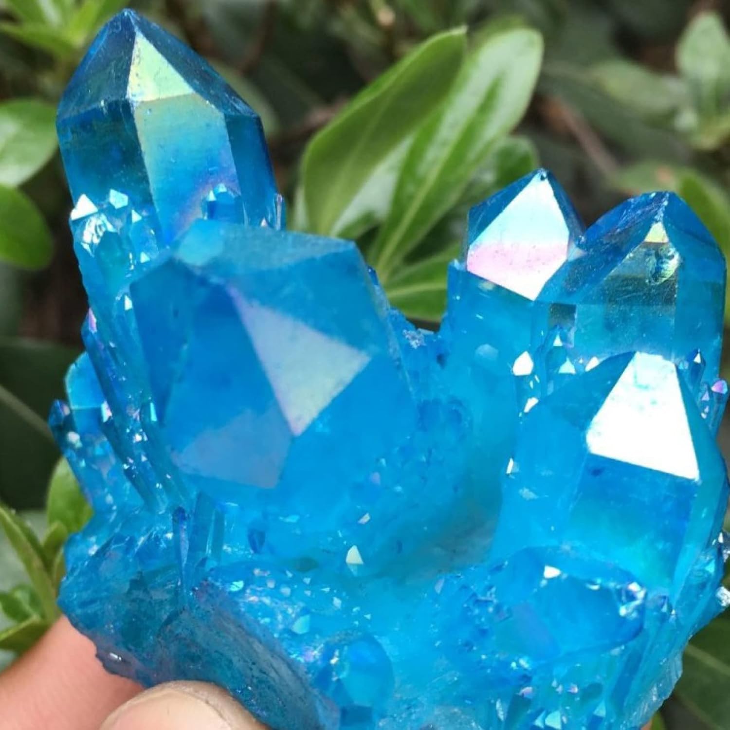 Blue Angel Aura Crystal Cluster Ornament Decor Gift