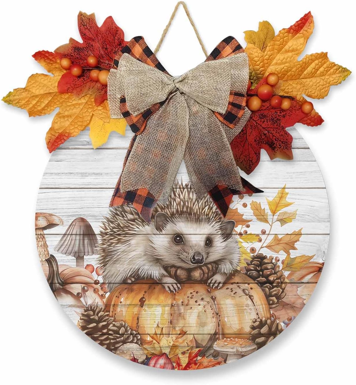 Welcome Sign Fall Thanksgiving Wreath Decorations 1
