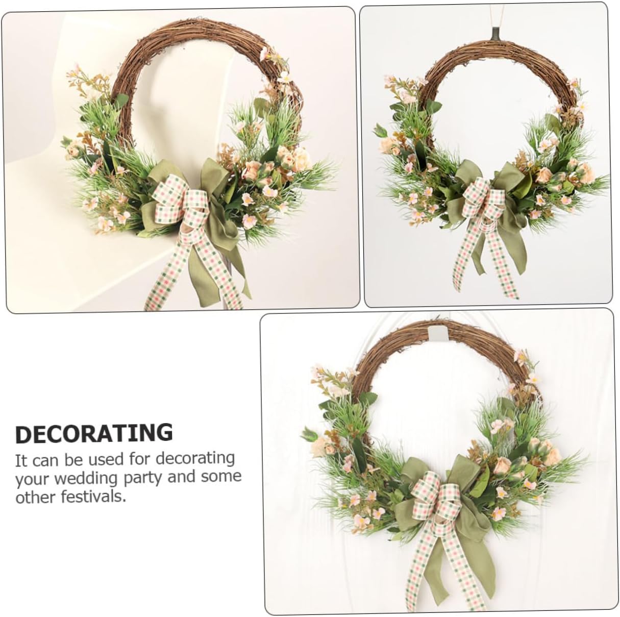 PRETYZOOM Realistic Artificial Wreath for Home Decor and Celebrations