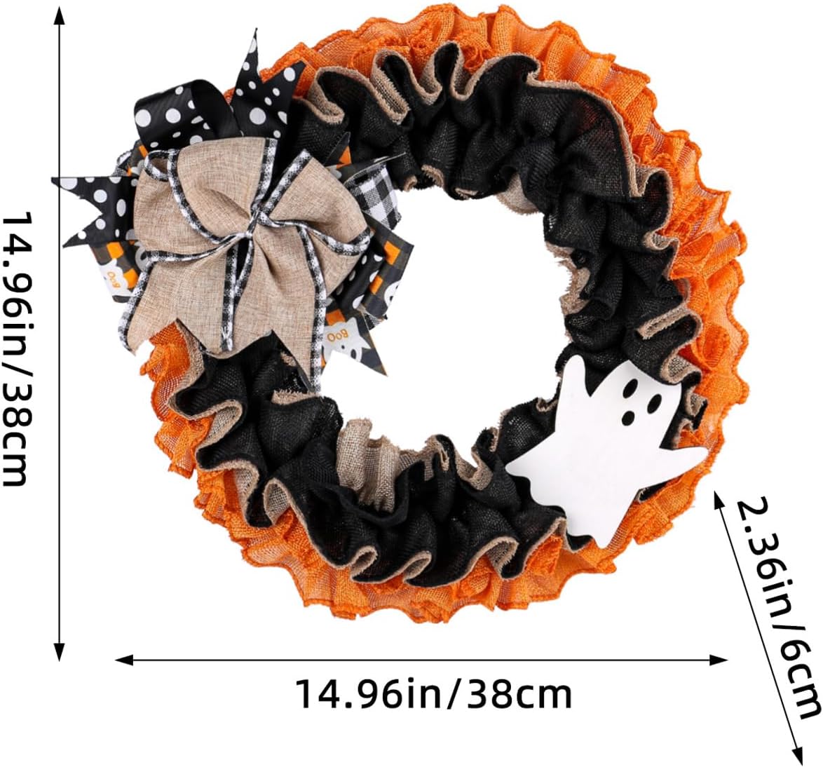 Vimoocla Halloween Boo Ghost Wreath for Front Door