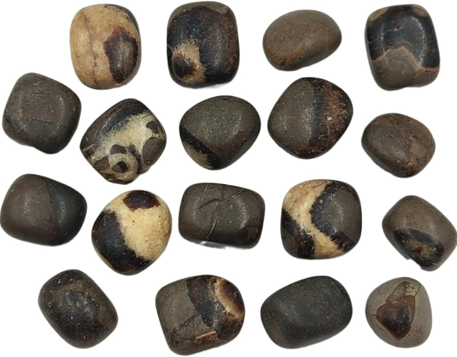 AMHIL Natural Dragon Septarian Tumbled Stones Crystal Polished Gemstone Specimen Home Decoration Gift