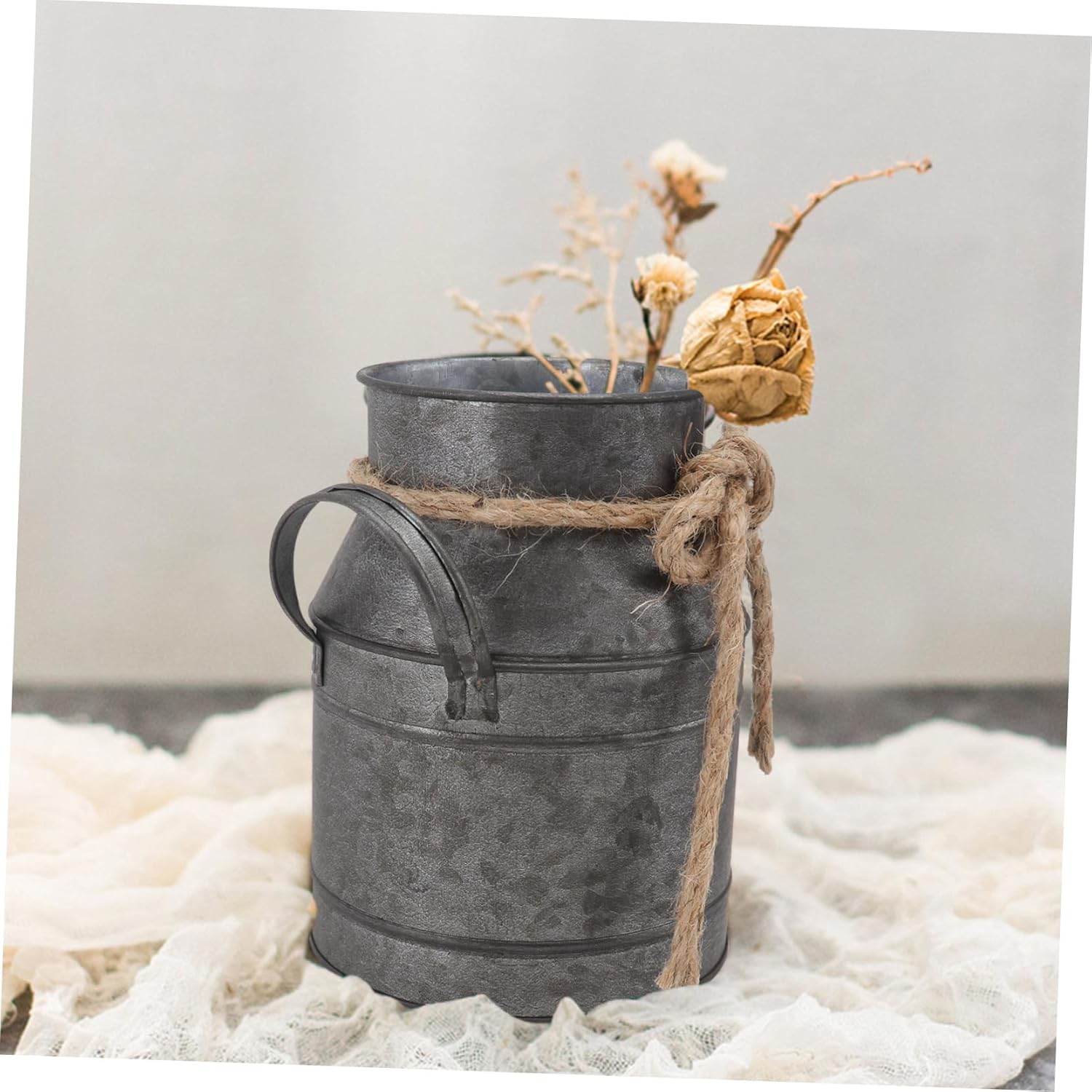 Ciieeo Iron Bucket Flower Pot Vintage Decor