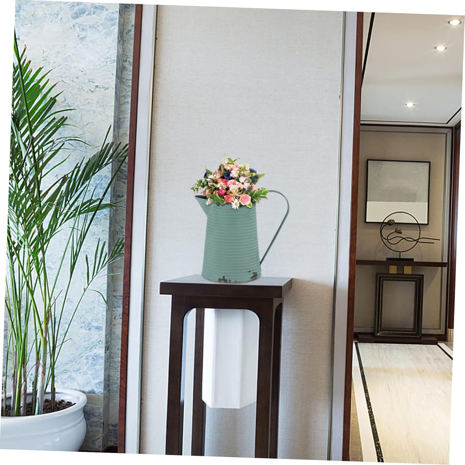 BESPORTBLE Vintage Metal Flower Pot Rustic Pitcher Decor