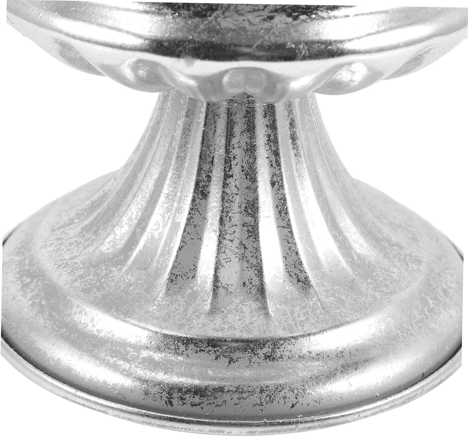 Vintage Silver Footed Vase Chinoiserie Design