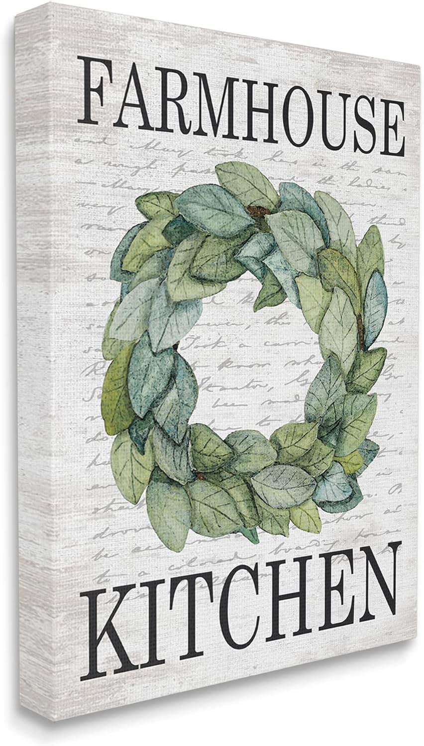 Stupell Industries Farmhouse Kitchen Leaf Wreath Wall Art 16x20 Grey