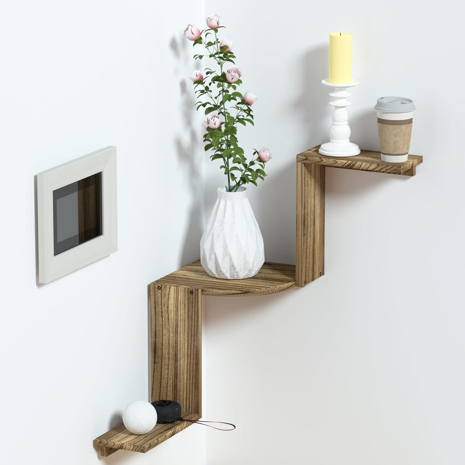 Corner Floating Shelves Set of 1 for Wall Decor and Storage