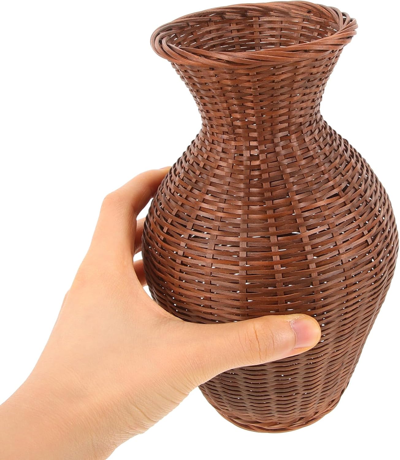 PRETYZOOM Rattan Woven Flower Vase Rustic Farmhouse Decor
