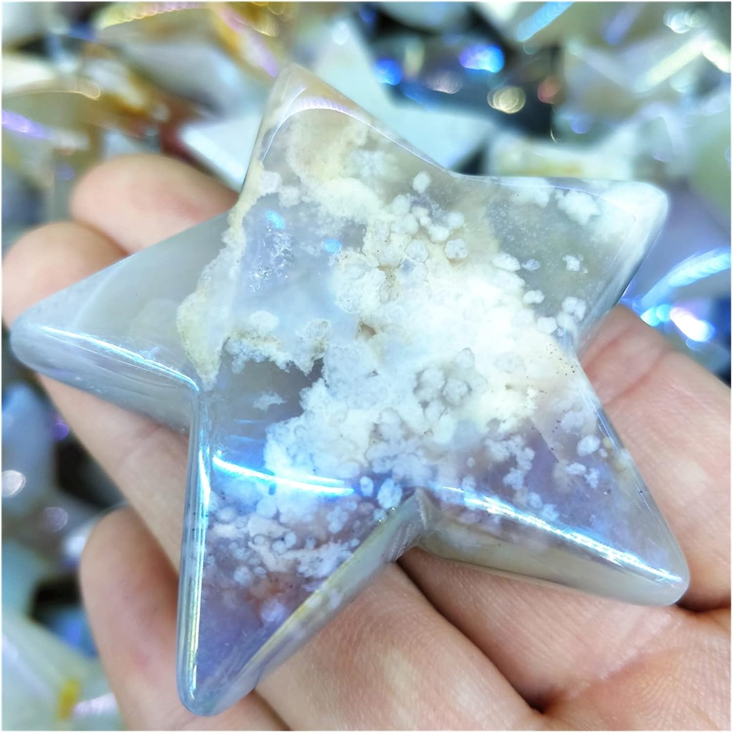 FLOAPA Natural Cherry Blossom Agate Decor Stones