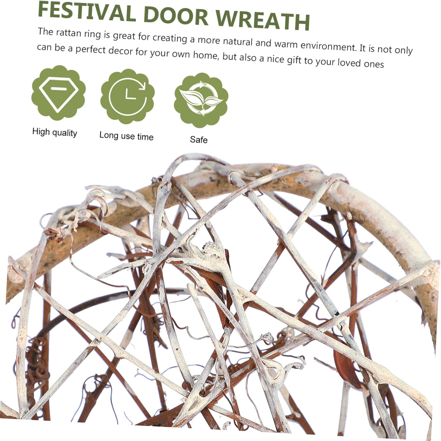 IMIKEYA 1pc Christmas Vine Circle Wreath DIY Decor