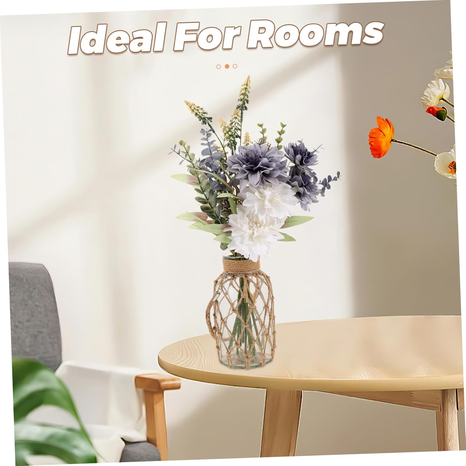 Modern Minimalist Transparent Glass Vase with Dried Flowers