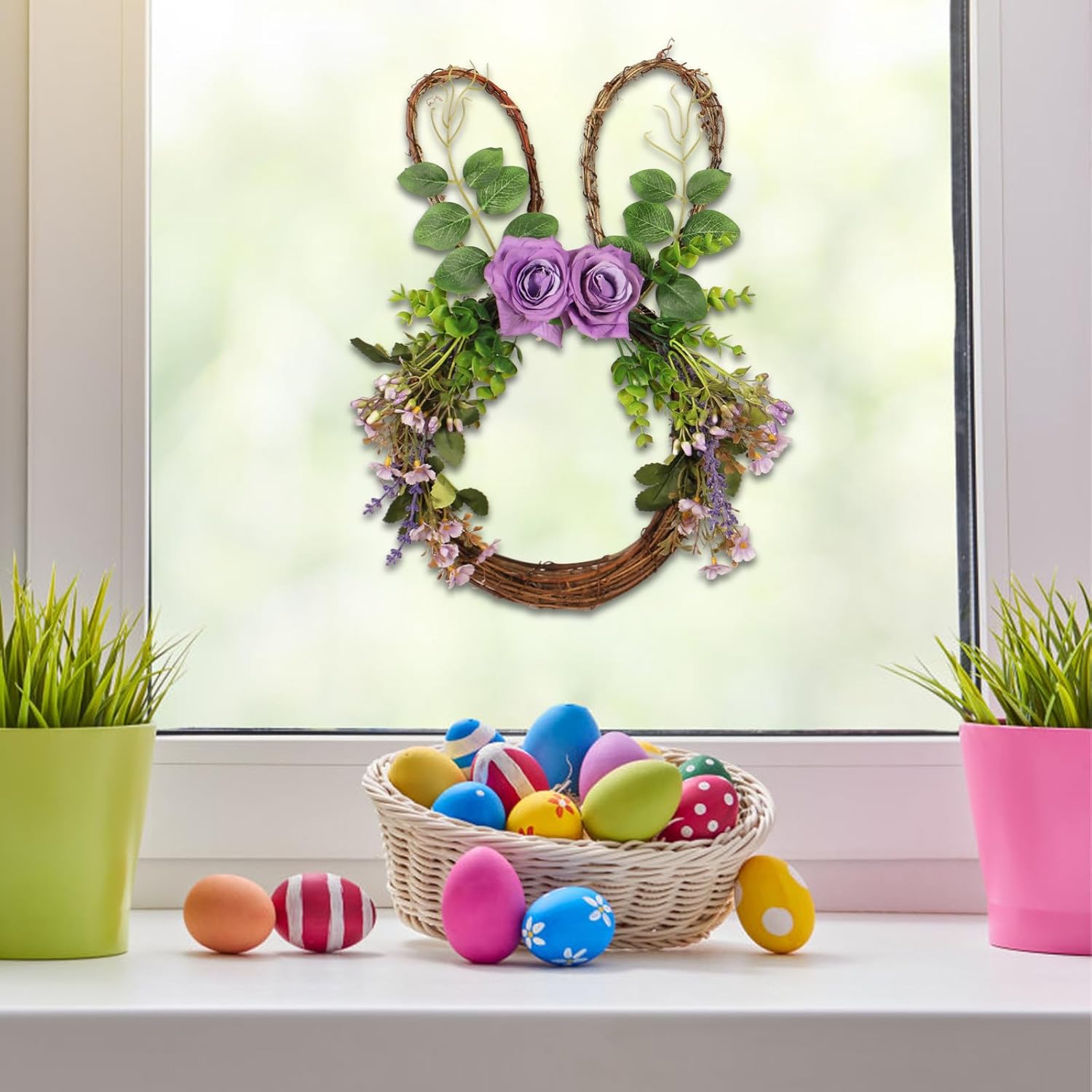 157inch Bunny Head Shaped Grapevine Wreath