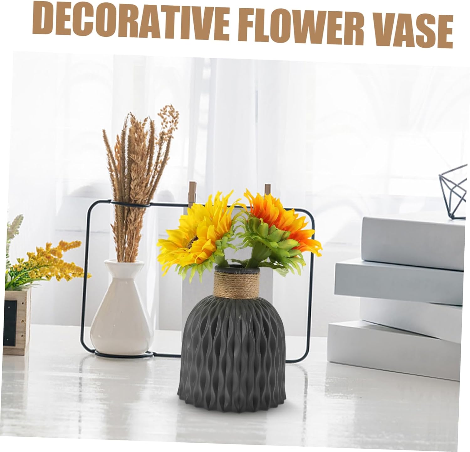 VOSAREA Pineapple Grain Flower Vase 10 Tall