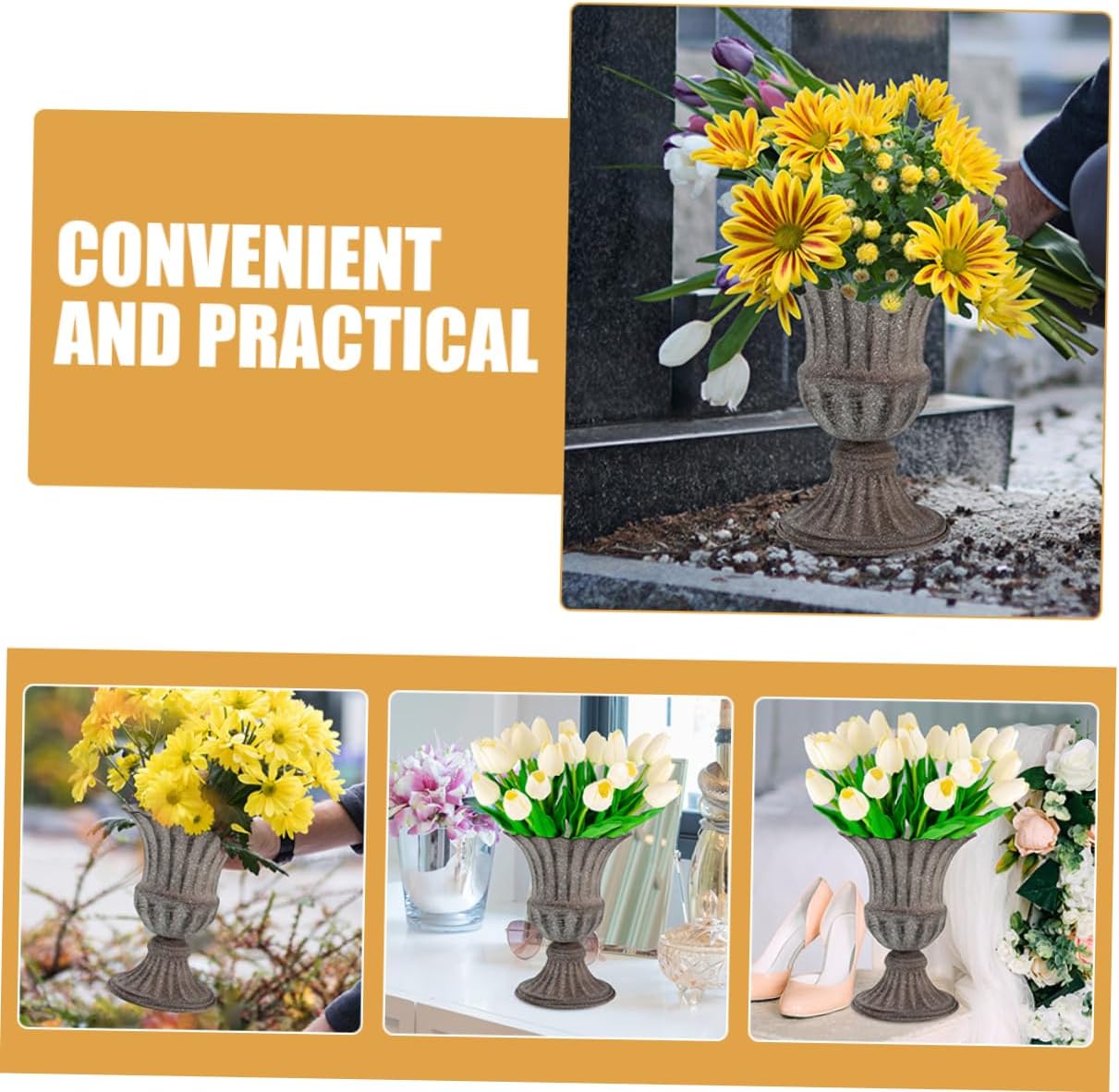 Vintage Style Decorative Metal Flower Vase for Home Table Centerpiece