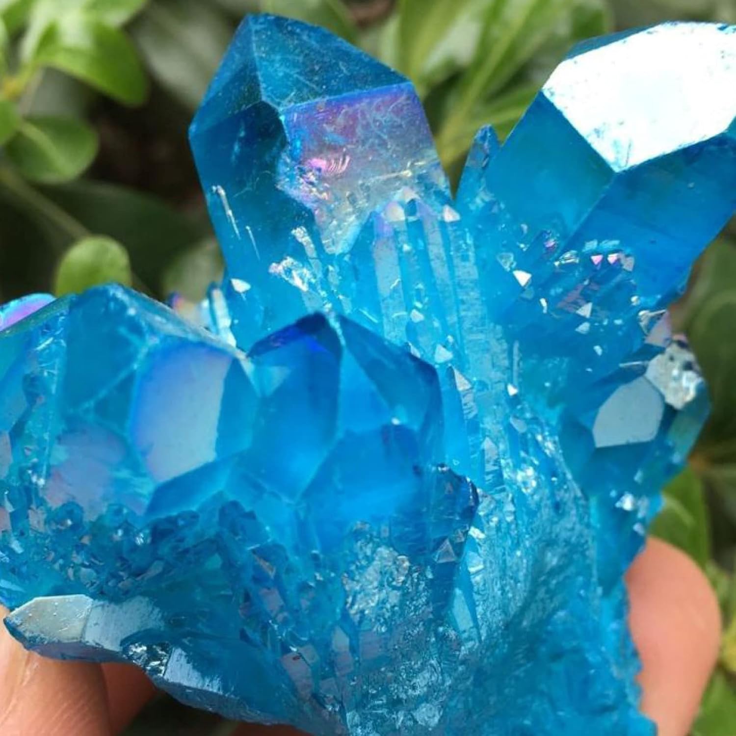 Blue Angel Aura Crystal Cluster Ornament Decor Gift