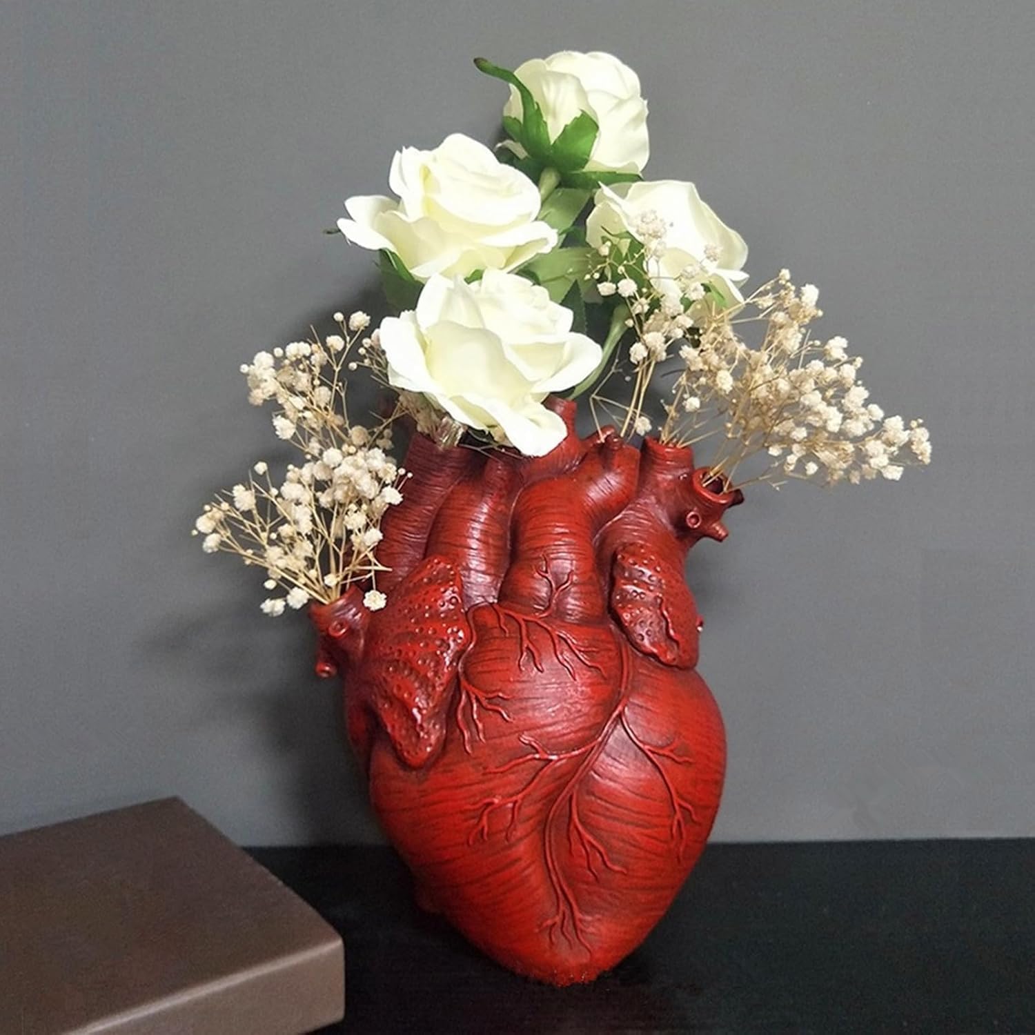 Heart Vase Gothic Anatomical Resin Desktop Decor
