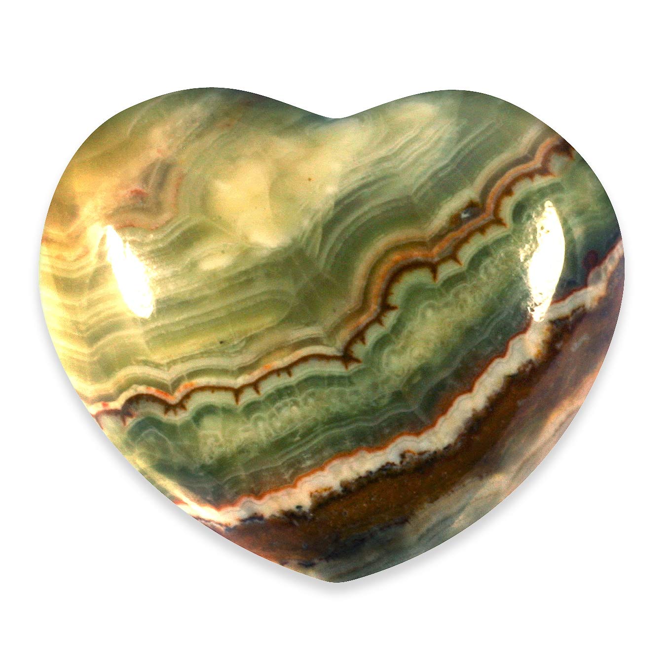 Green Onyx Crystal Heart 45mm Decor Stone