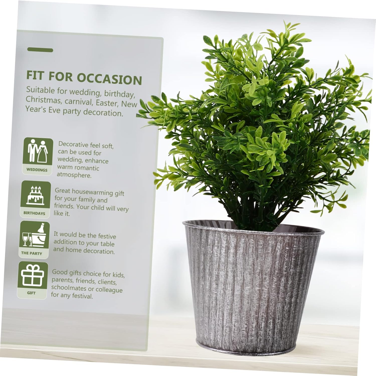 Happyyami Retro Iron Flower Bucket for Dried Flowers and Home Decor