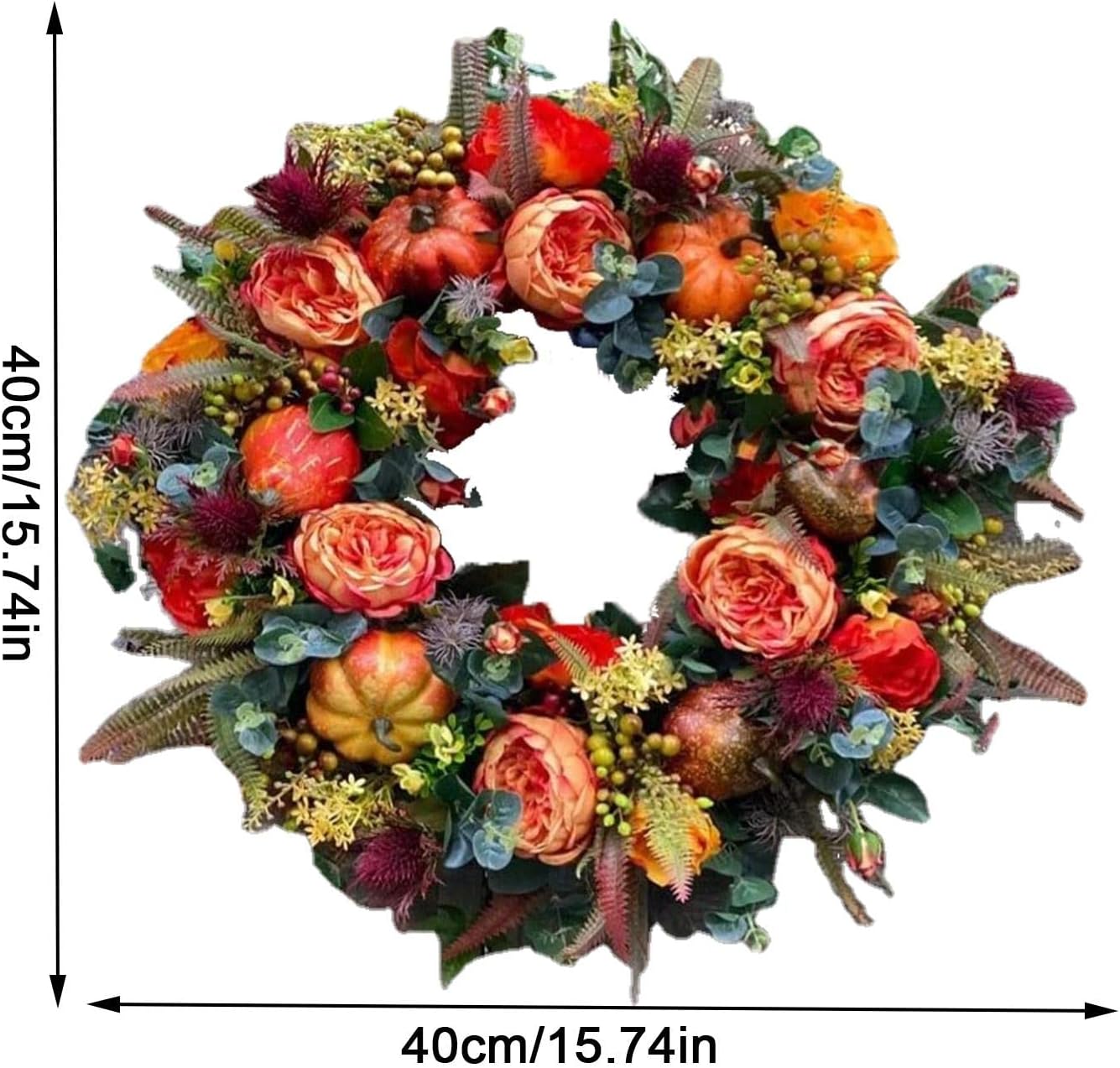 Fall Peony Door Wreath for Farmhouse Decor and Festivals