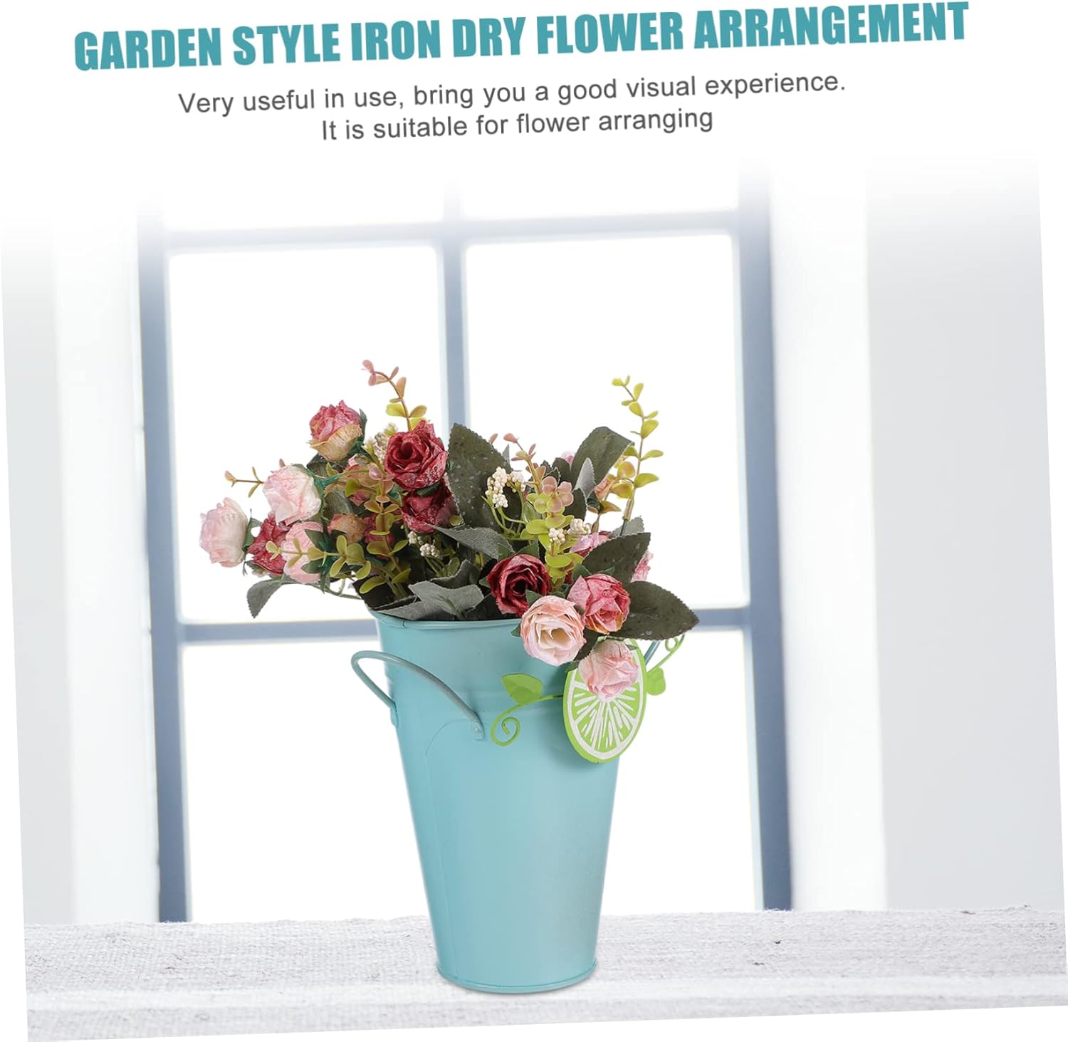 Milisten Iron Flower Vase for Dried Flowers Rustic Decor