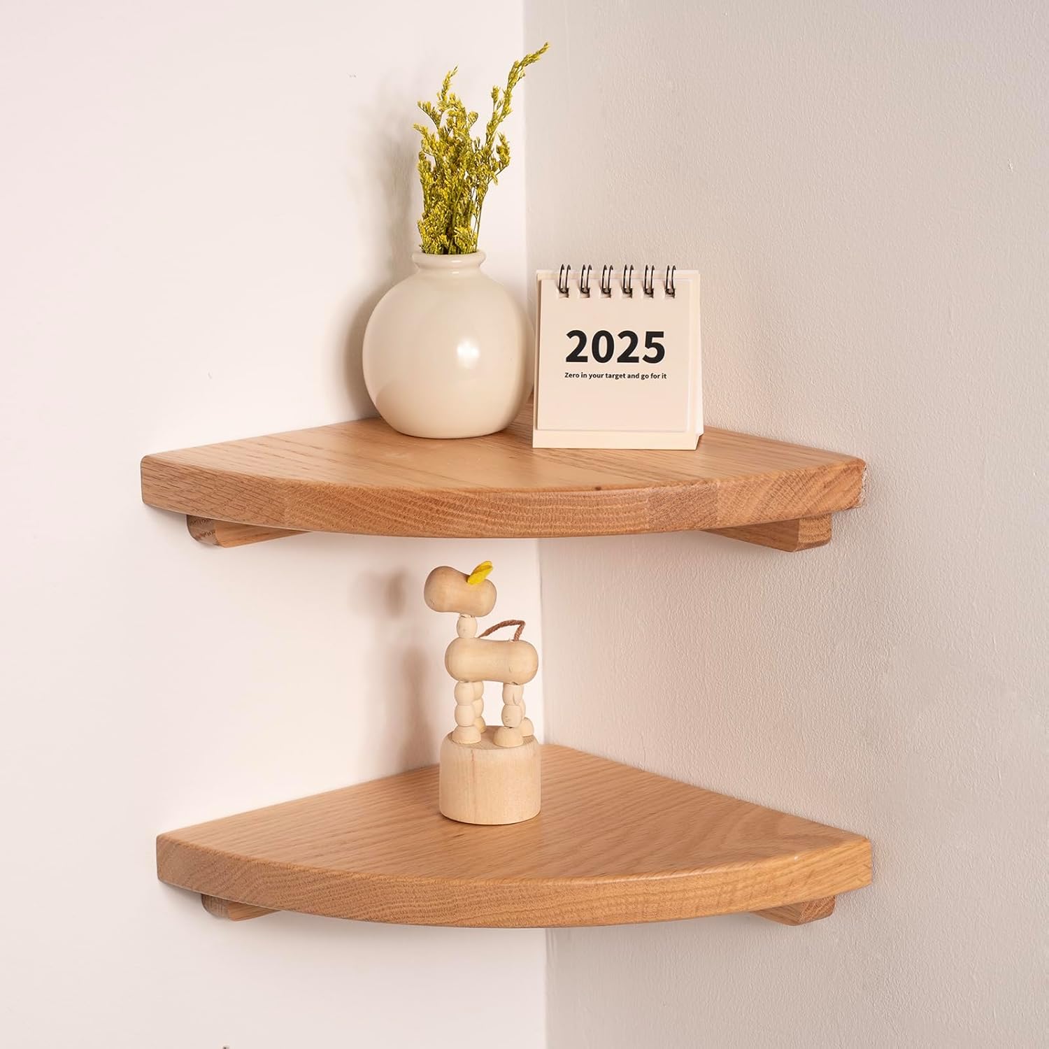 Floating Corner Shelves Oak 8 2-Pack
