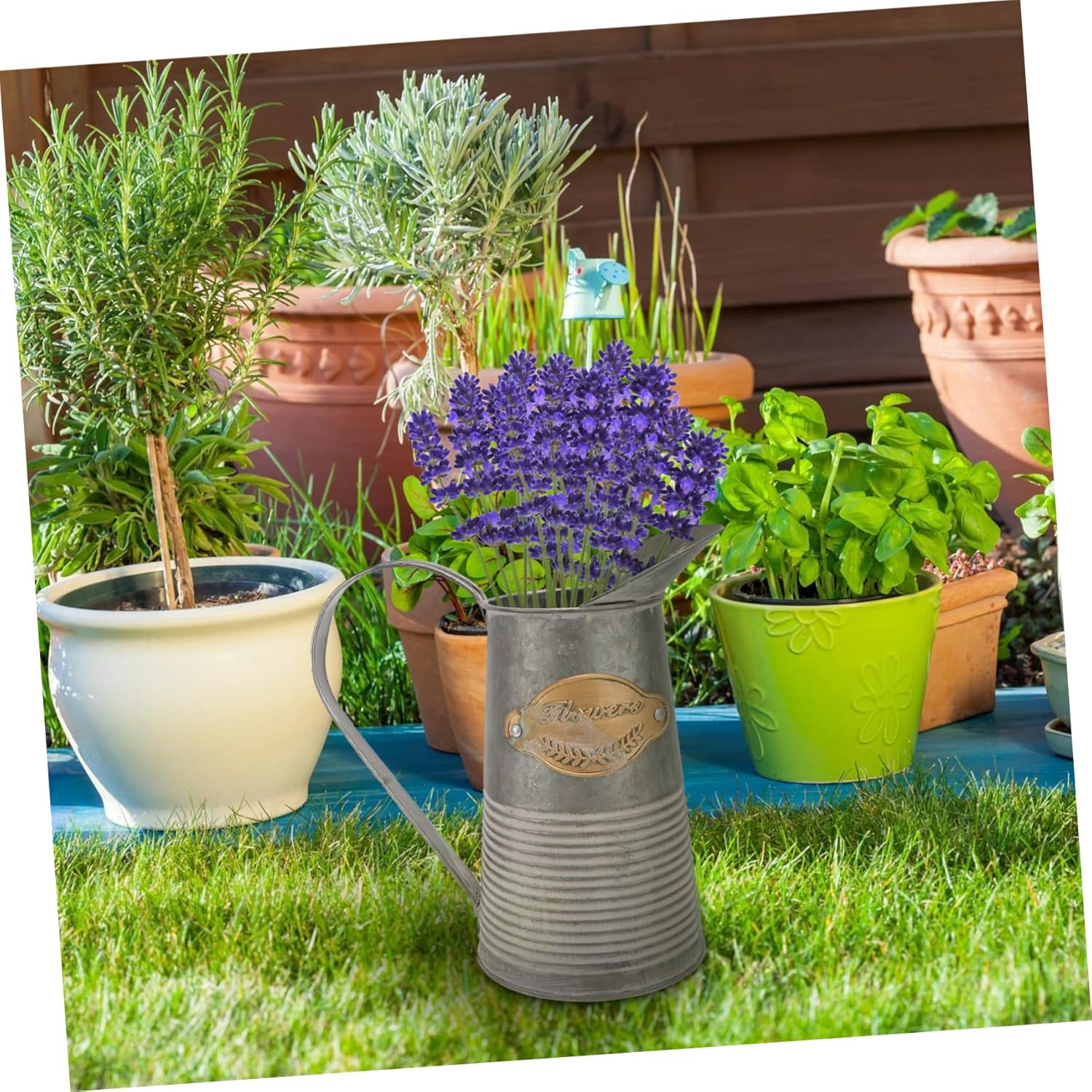 Hemoton Antique Iron Flower Pot for Garden and Home Decor