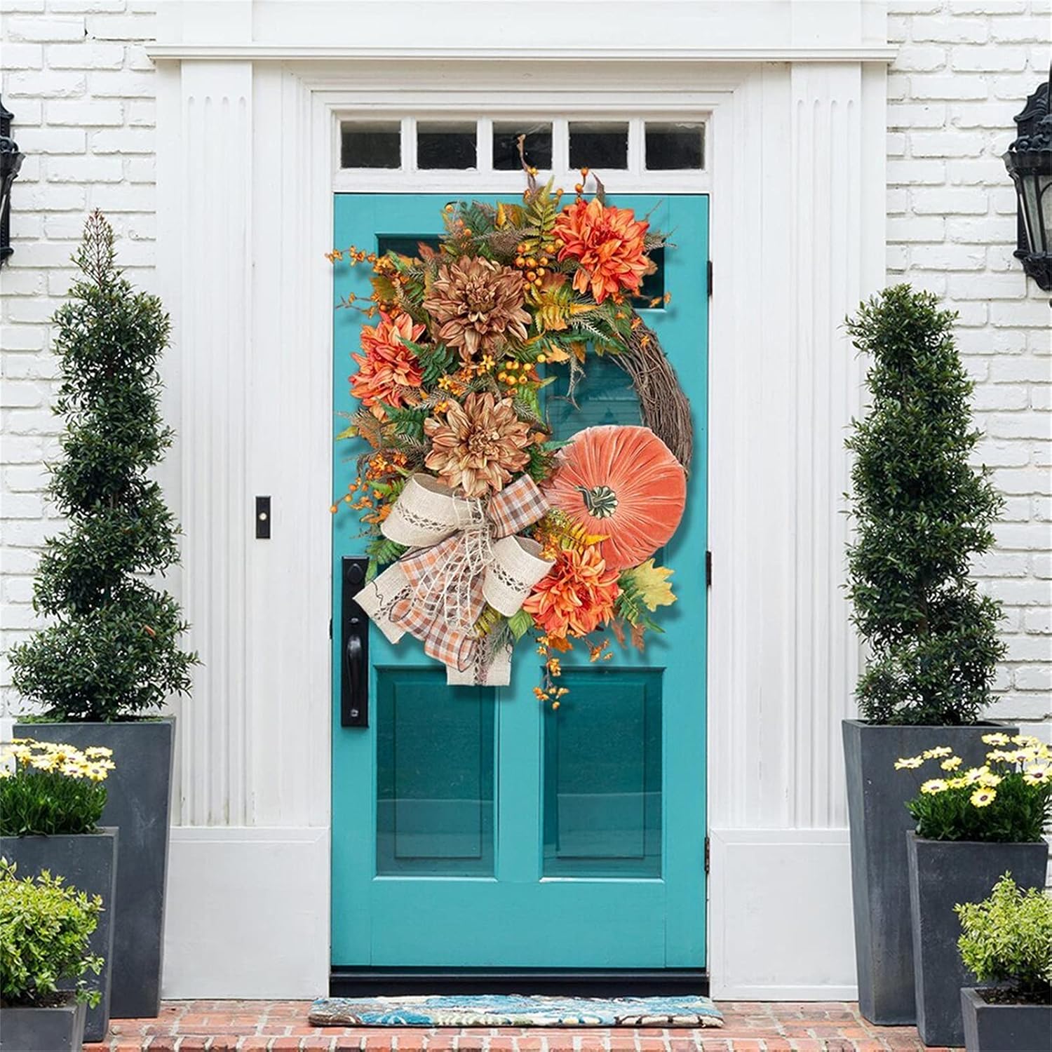 Autumn Door Wreath Rustic Grapevine Home Decor