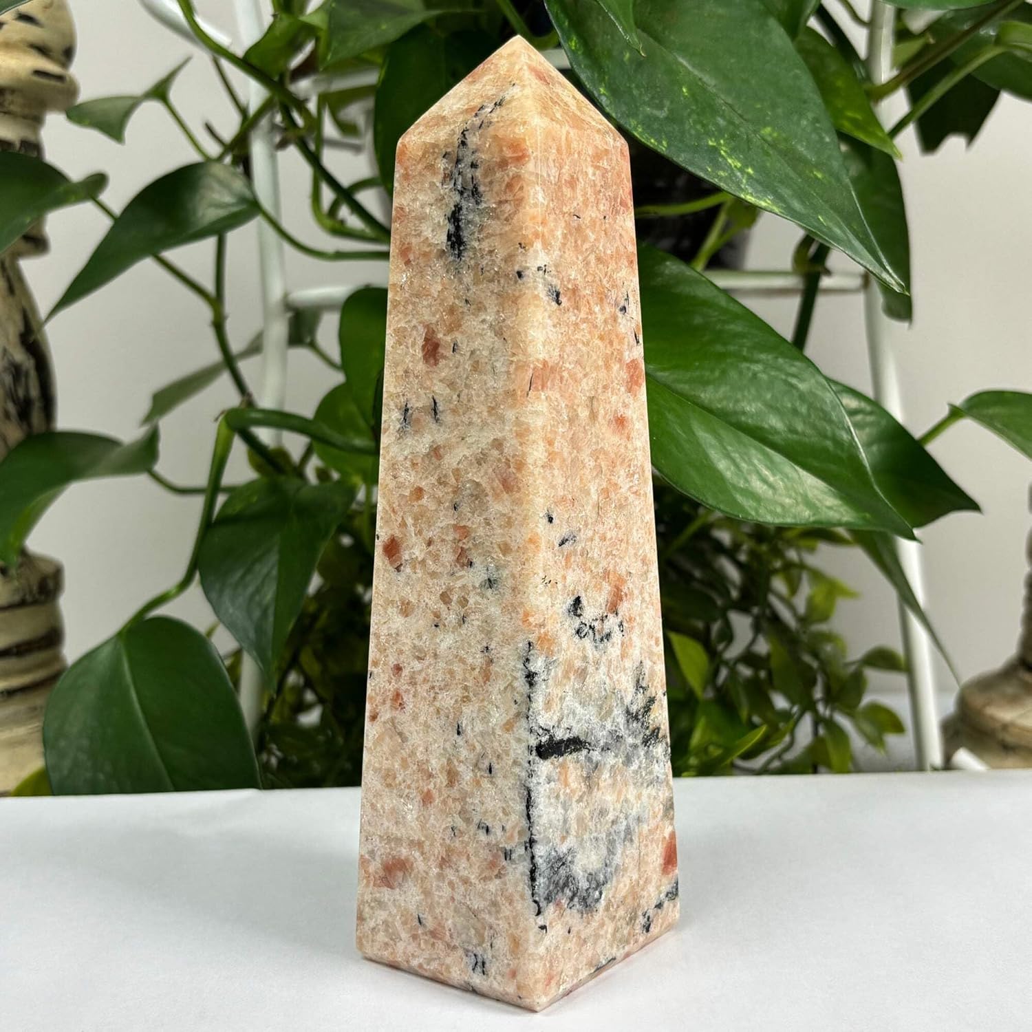 Natural Sunstone Crystal Obelisk Tower Point