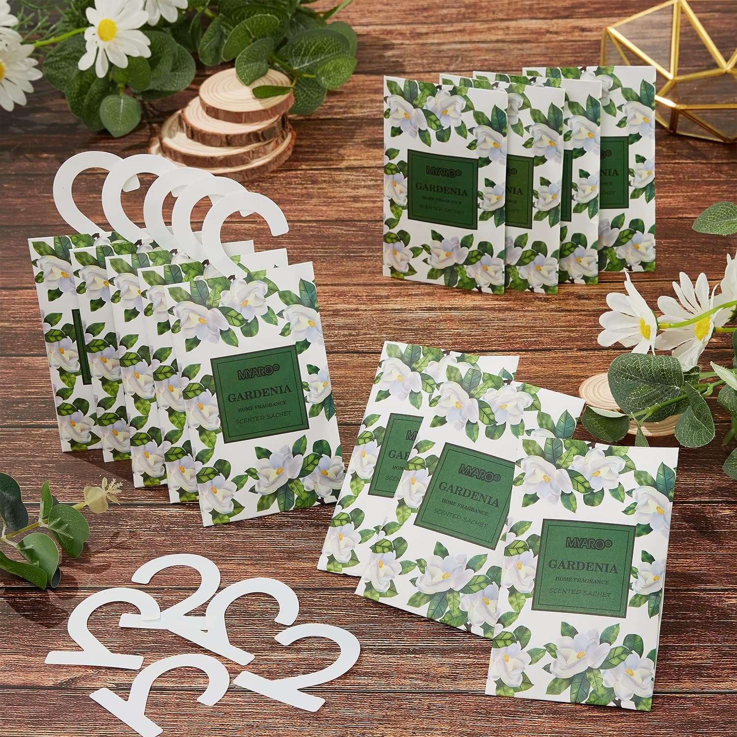 MYARO 12 Pack Lavender Gardenia Scented Sachets for Drawer Closet