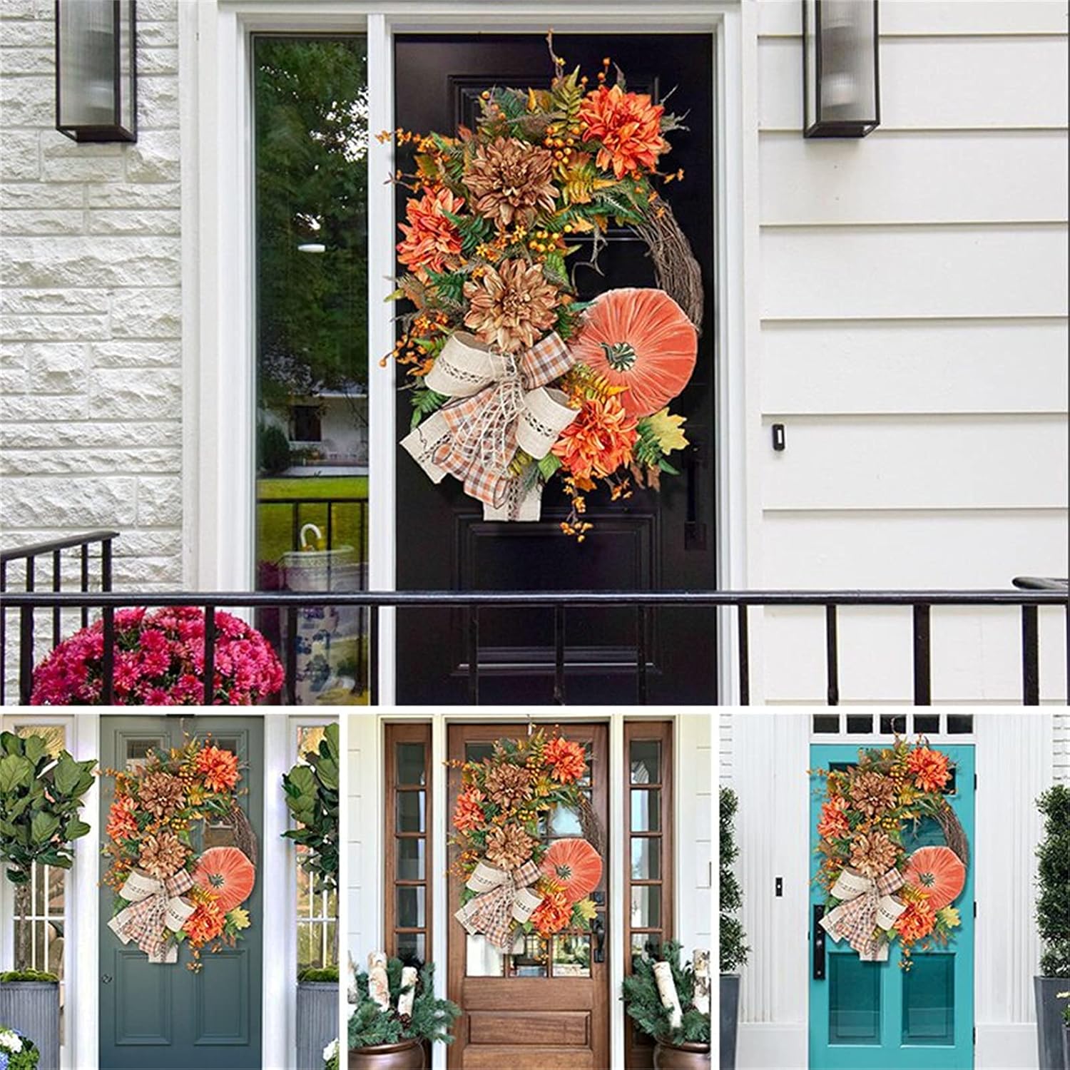 Autumn Door Wreath Rustic Grapevine Home Decor